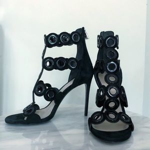 Barbara Bui Suede Cage Sandals